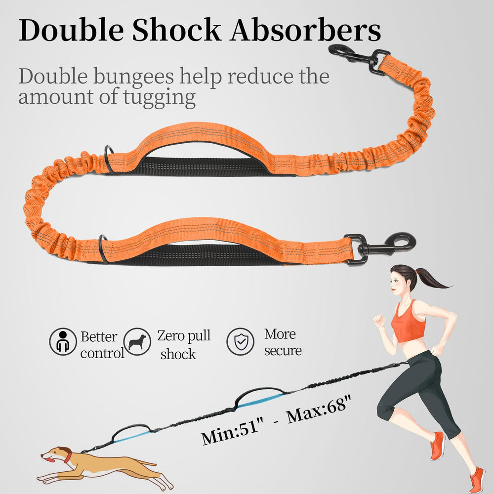 iYoShop hands free dog leash waist strap enables hands free jogging with your dog