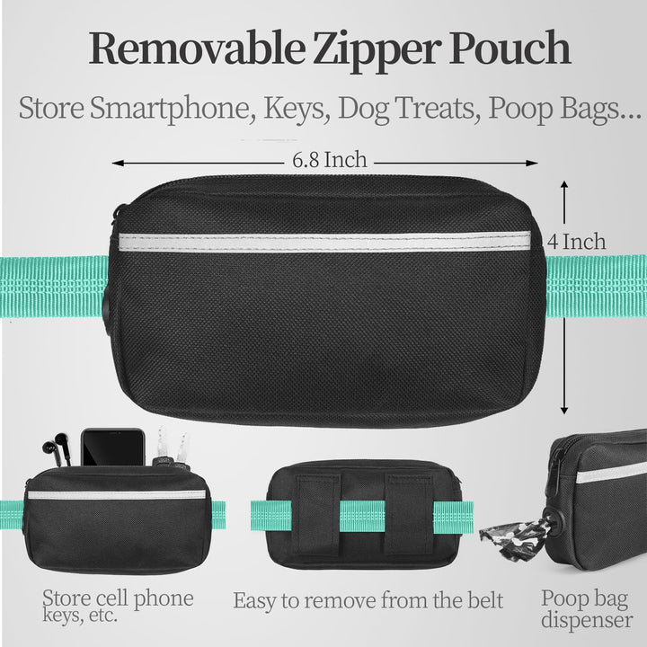 iYoShop leash with double shock absorbers reduces tugging for smoother runs