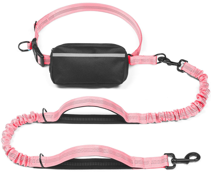 iYoShop hands free leash with zipper pouch keeps essentials secure during walks.