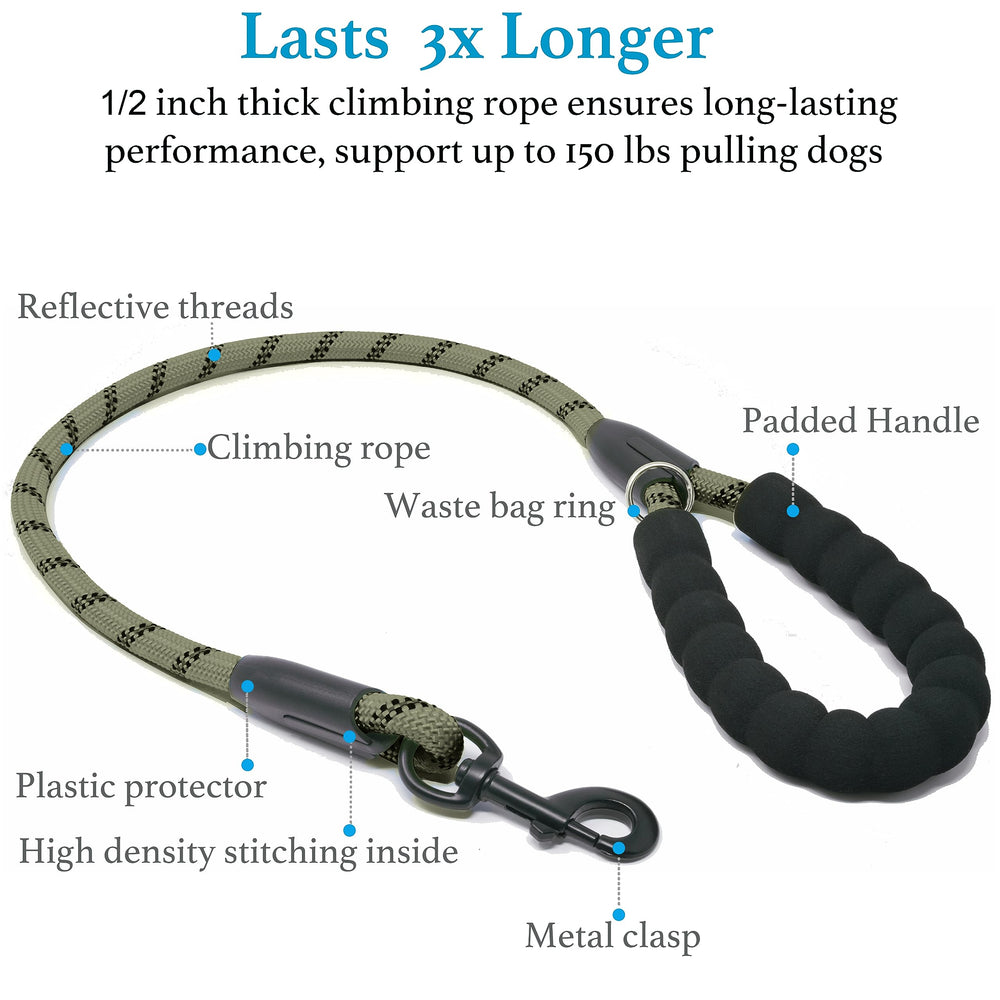 iYoShop heavy-duty climbing rope for durable dog leash