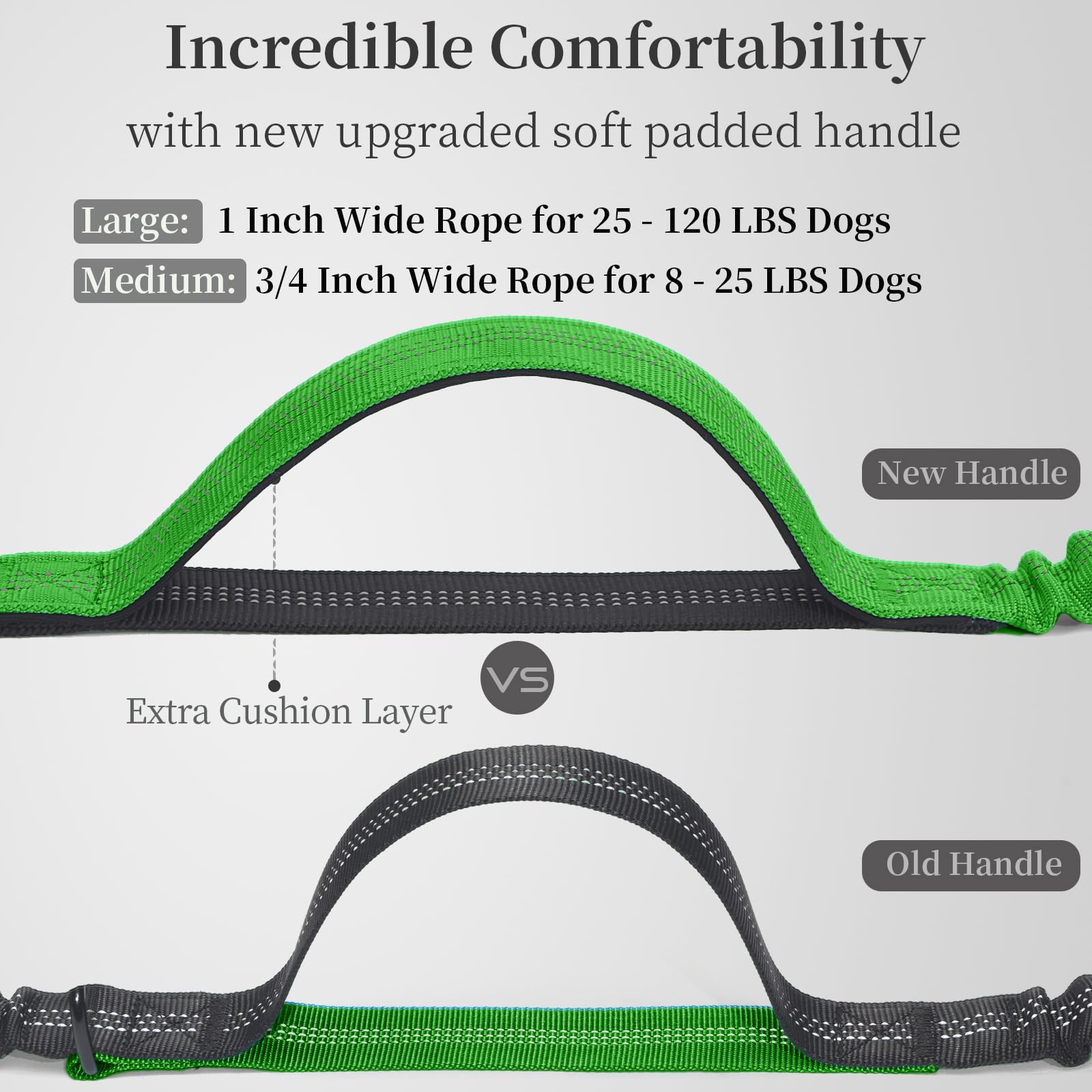 iYoShop leash with durable bungee to reduce tugging during runs