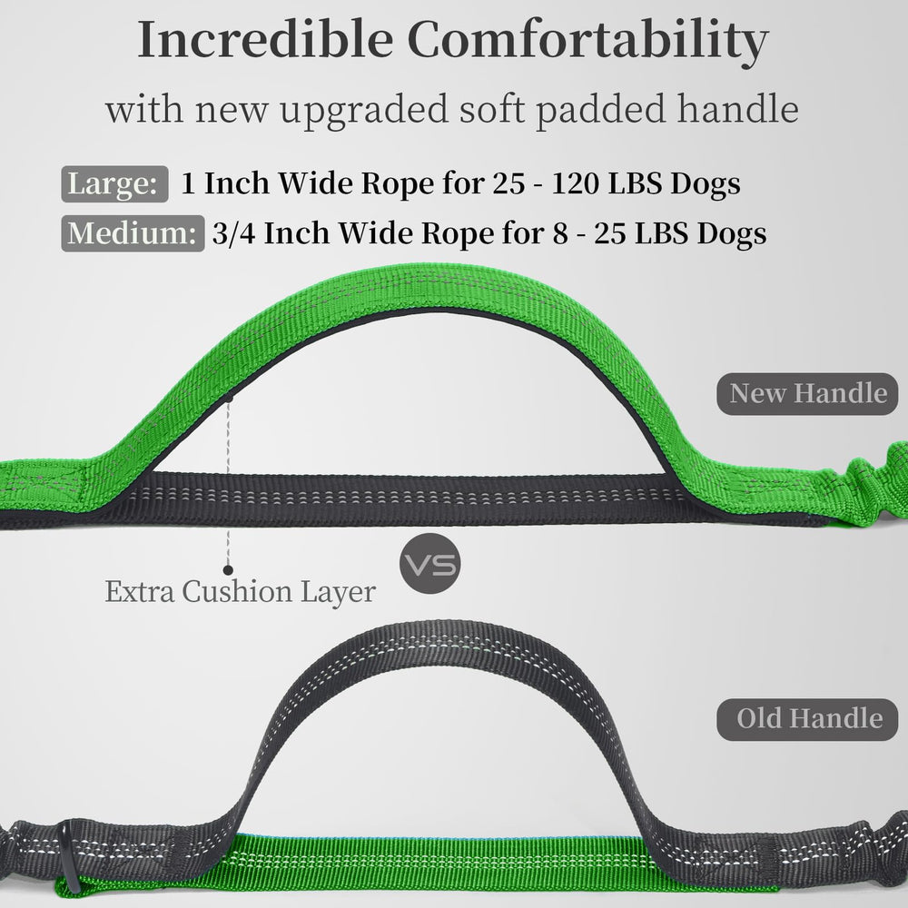 iYoShop leash with durable bungee to reduce tugging during runs