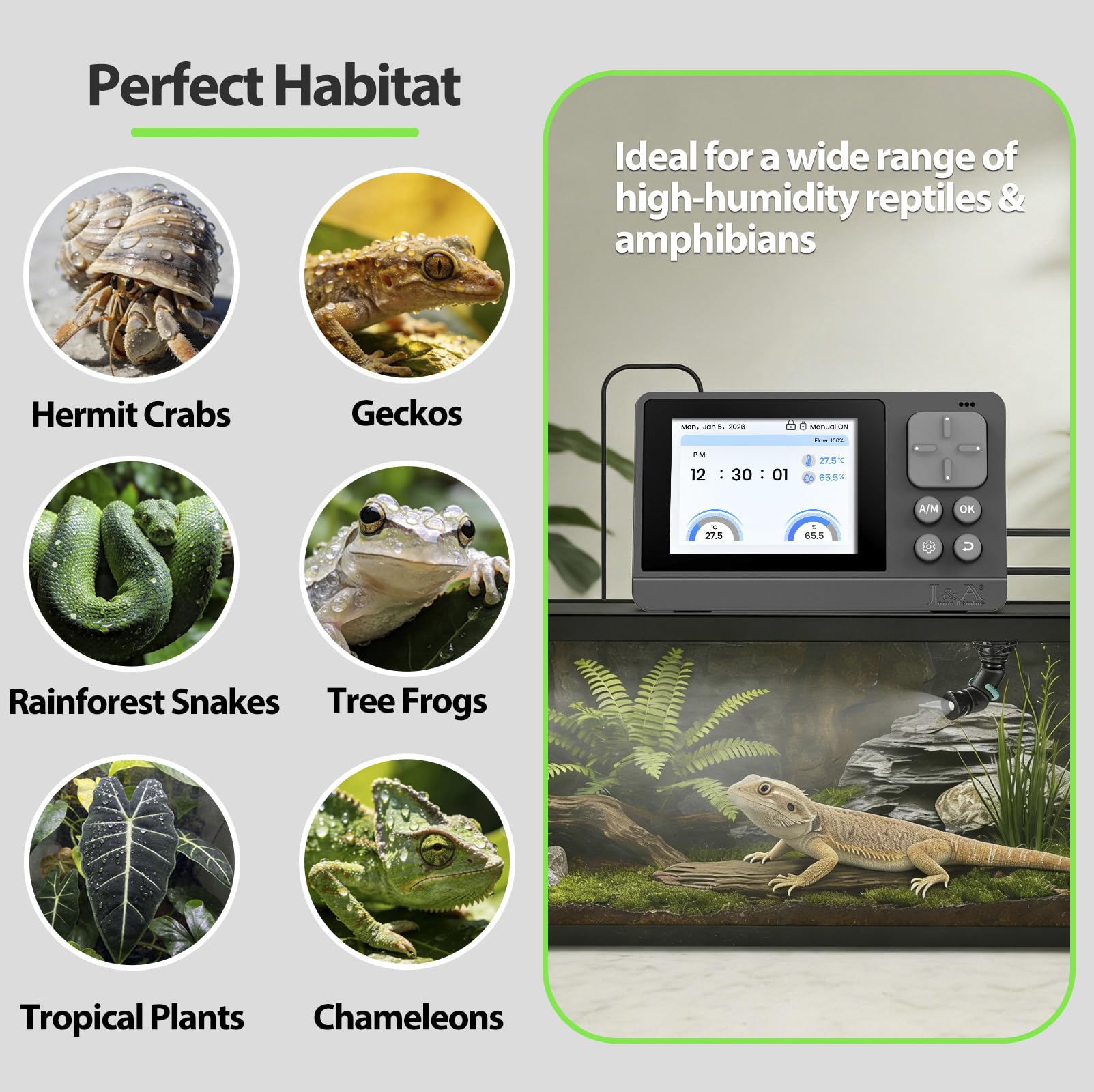 J&A Jason Aerobic reptile mister compatible with a wide range of terrarium setups