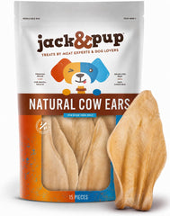 Jack&Pup Cow Ears – whole dog treats for natural chewing and flavor