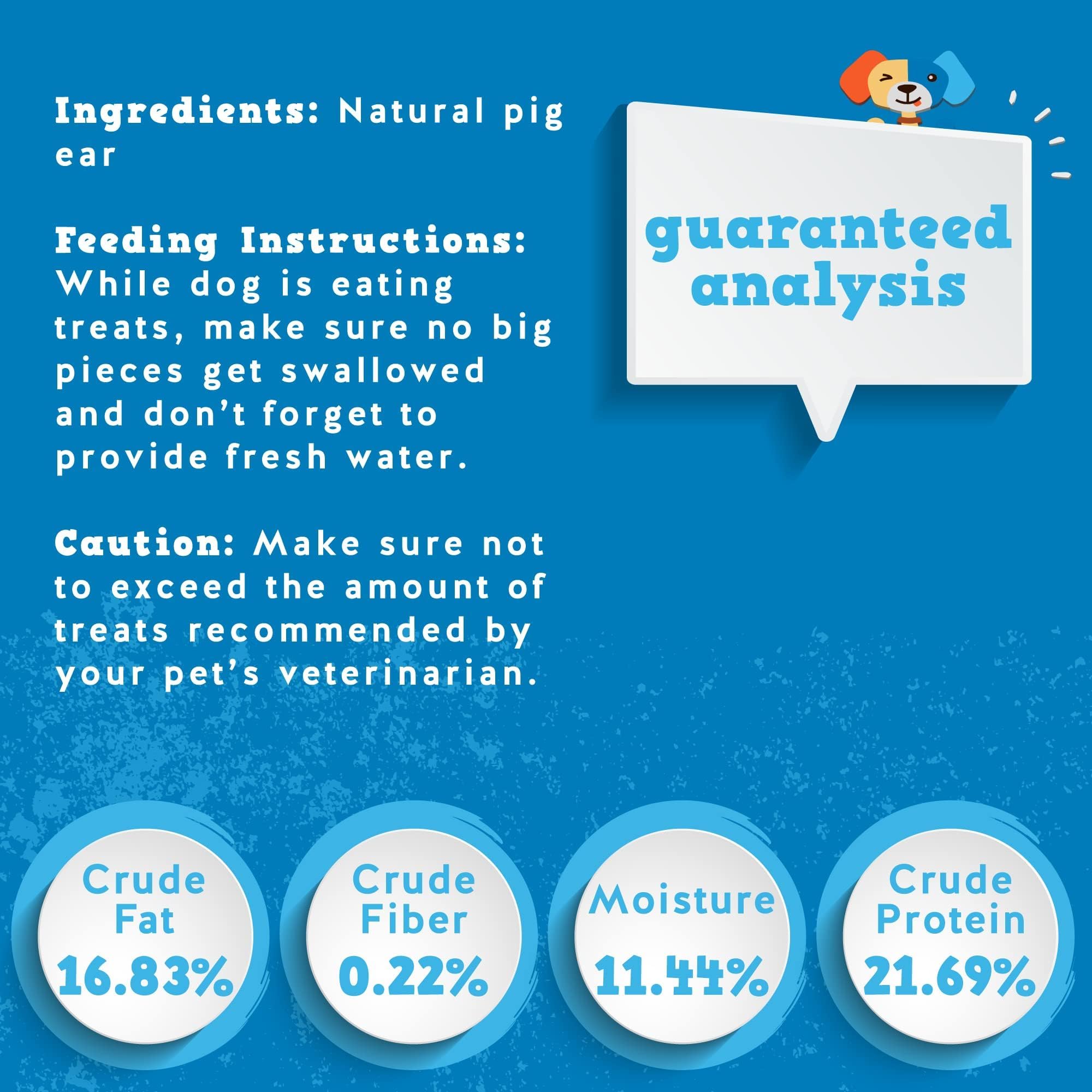 Jack&Pup 1lb bag of ears: odor-free chew ready to serve.