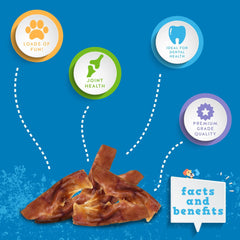 Jack&Pup Pig Ears Slivers sliced bag: convenient, odor-free dog treat.