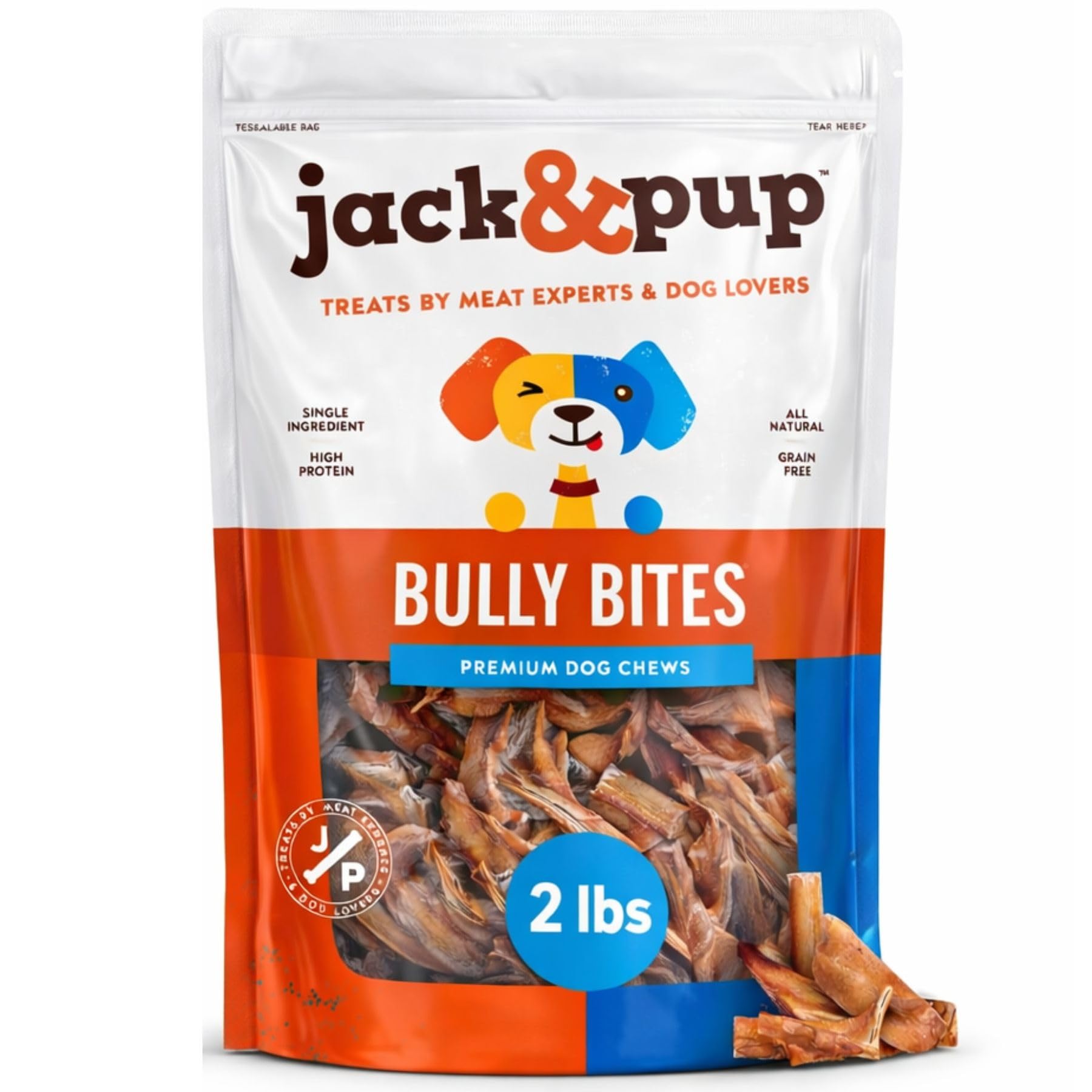 Jack&Pup Bully Bites for small dogs: 1-3 inch chews ideal for training.
