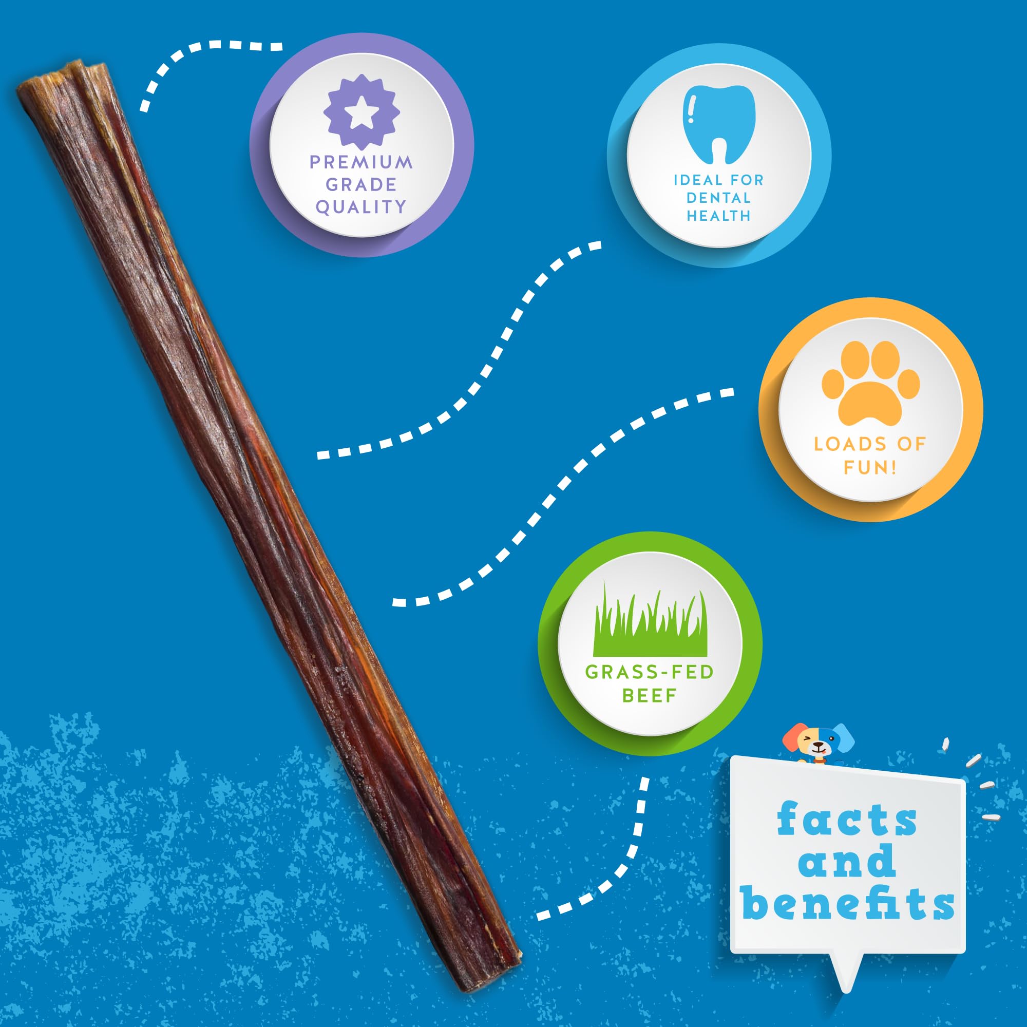 Puppy teething relief with Jack&Pup thin bully sticks