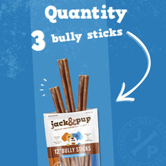 Jack&Pup bully stick texture detail emphasizes natural beef aroma and durable bite.