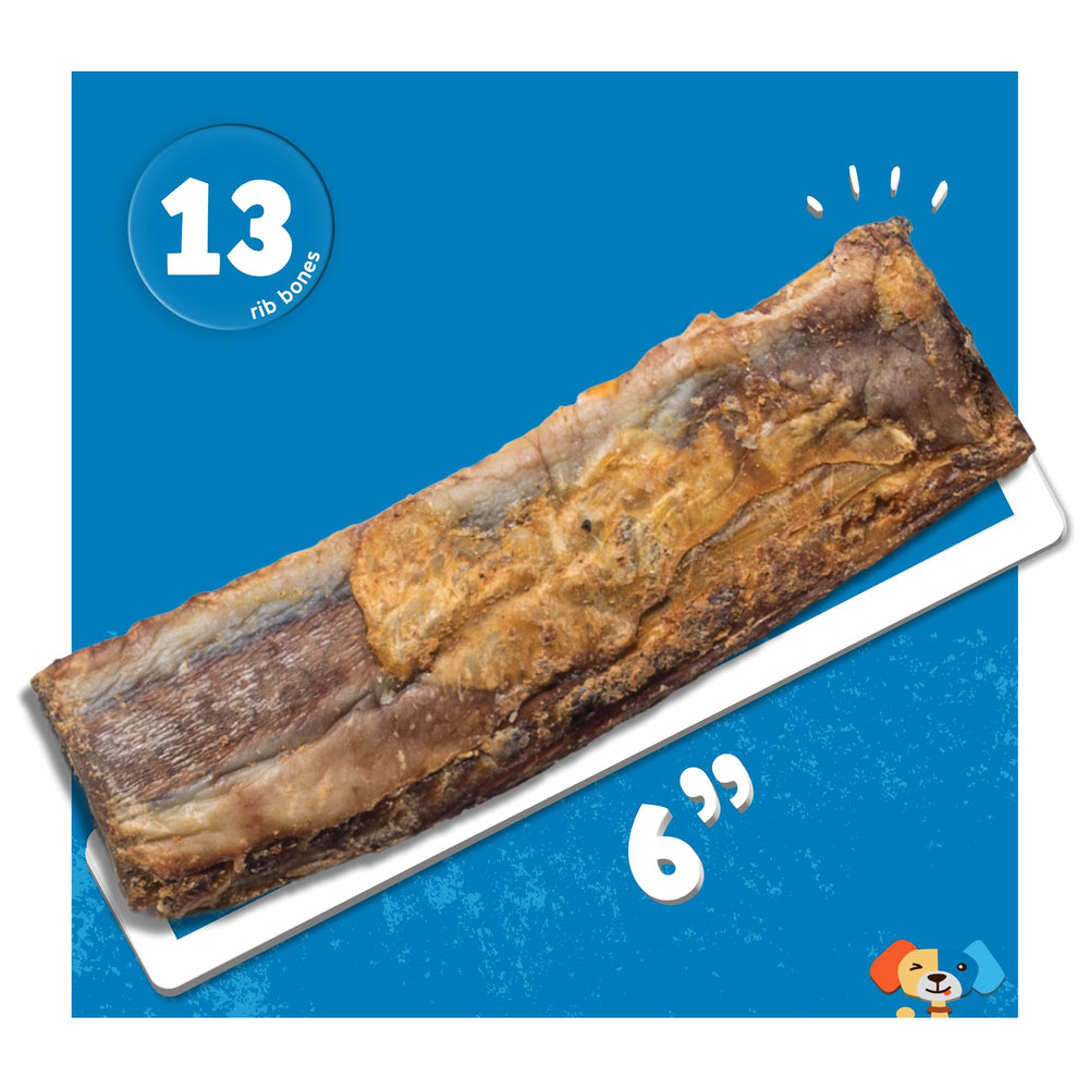 Jack&Pup 6in rib bones close-up showing meaty, smoked aroma.