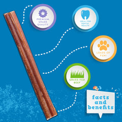 Jack&Pup 6-inch thin bully stick for small dogs, small-dogs-pack-03, natural teething aid for puppies.