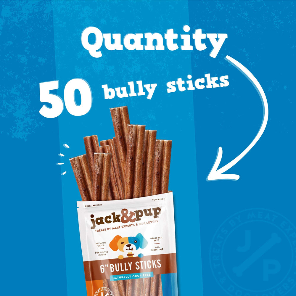 JackPup bully sticks are high in protein to support active dogs.