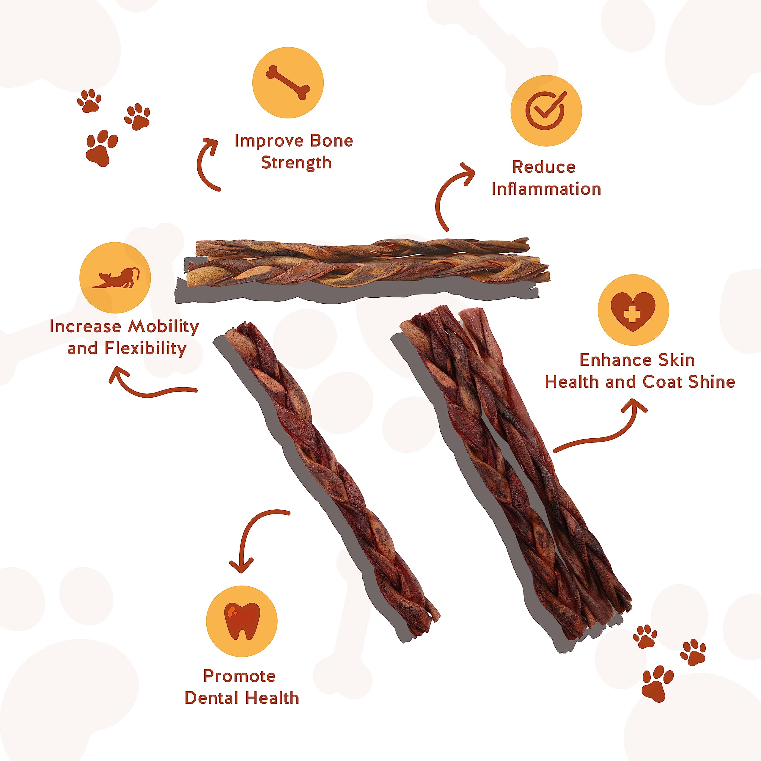 Jack&Pup 8-pack collagen sticks for dogs in a display.