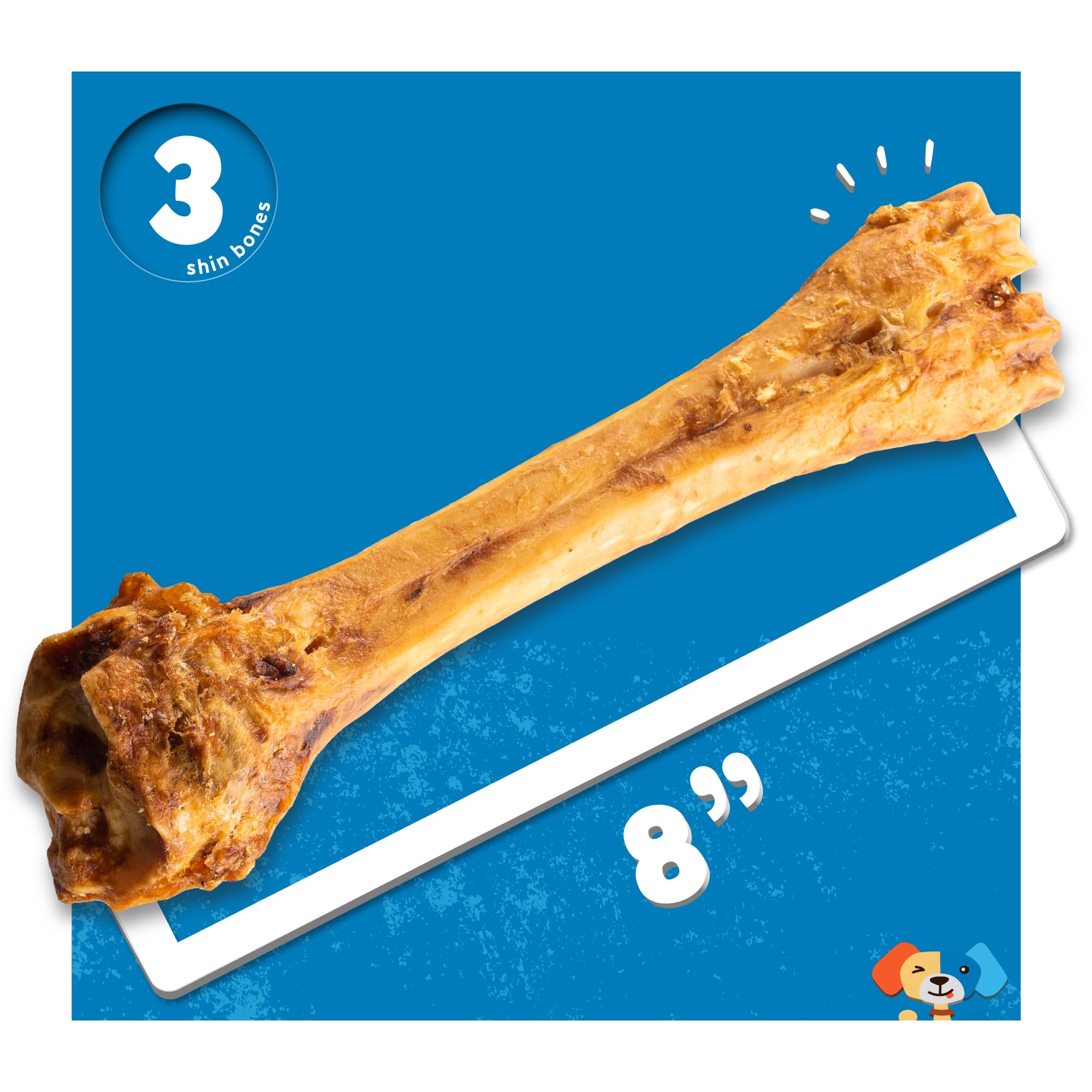 Jack&Pup natural dog bone treat with calcium-rich marrow supports teeth health