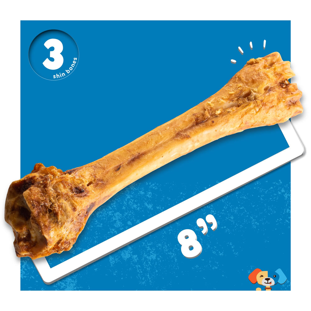 Jack&Pup natural dog bone treat with calcium-rich marrow supports teeth health
