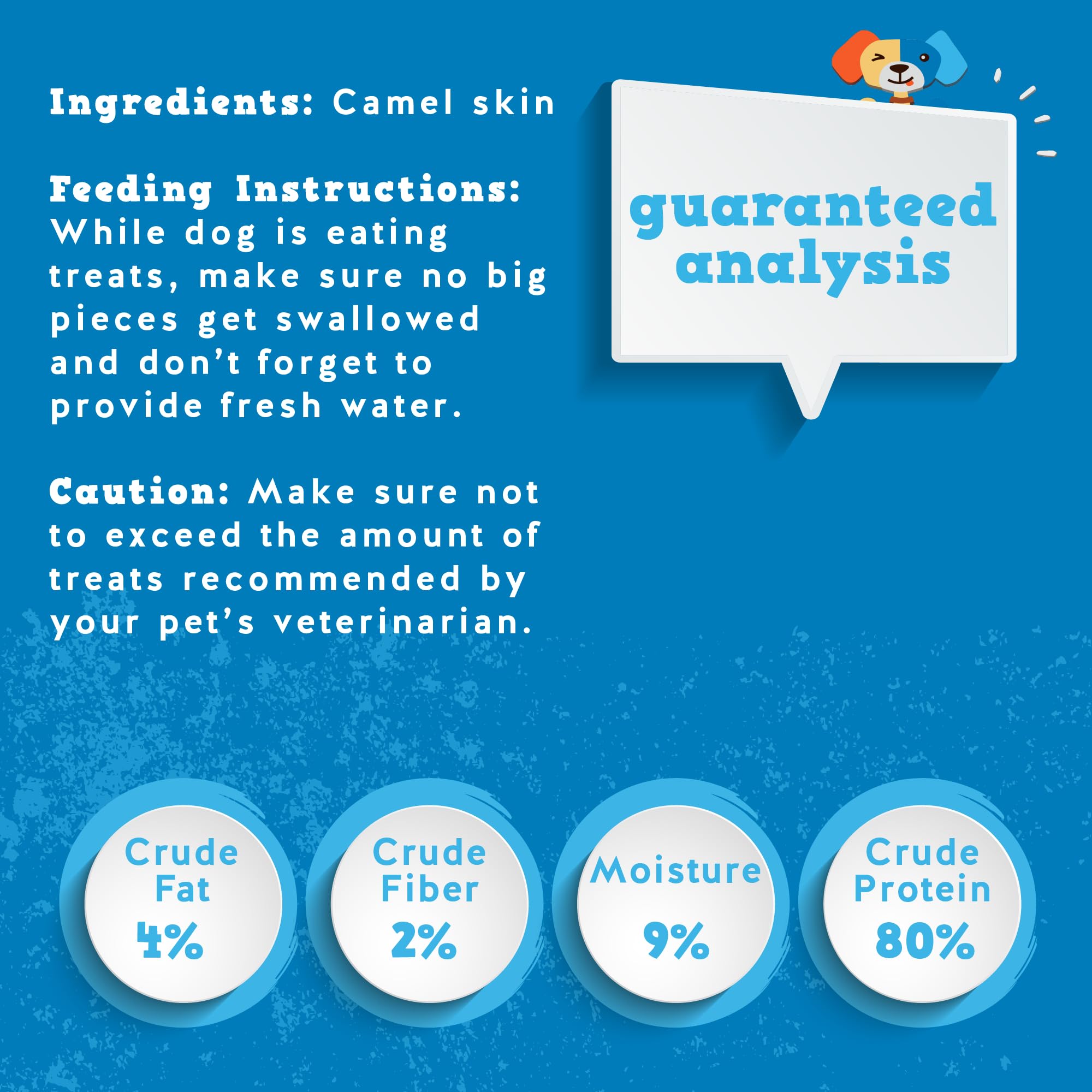 Jack&Pup camel skin chews highlight dental and coat benefits.