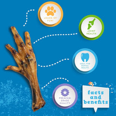 Close-up of Jack&Pup chicken feet shows crunchy texture.