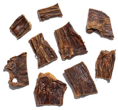 Closeup of Jack&Pup Gullet Bites texture, suitable for medium to small dogs.