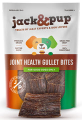 Jack&Pup Gullet Bites pack visible, ideal for daily rewards and long-lasting chewing.