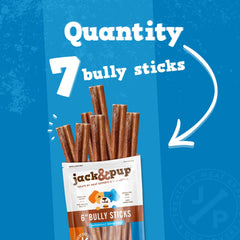 Jack&Pup thick, long-lasting bully stick provides satisfying chew and distraction.