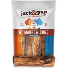 Jack&Pup 6-inch marrow bones for large dogs, long-lasting chew