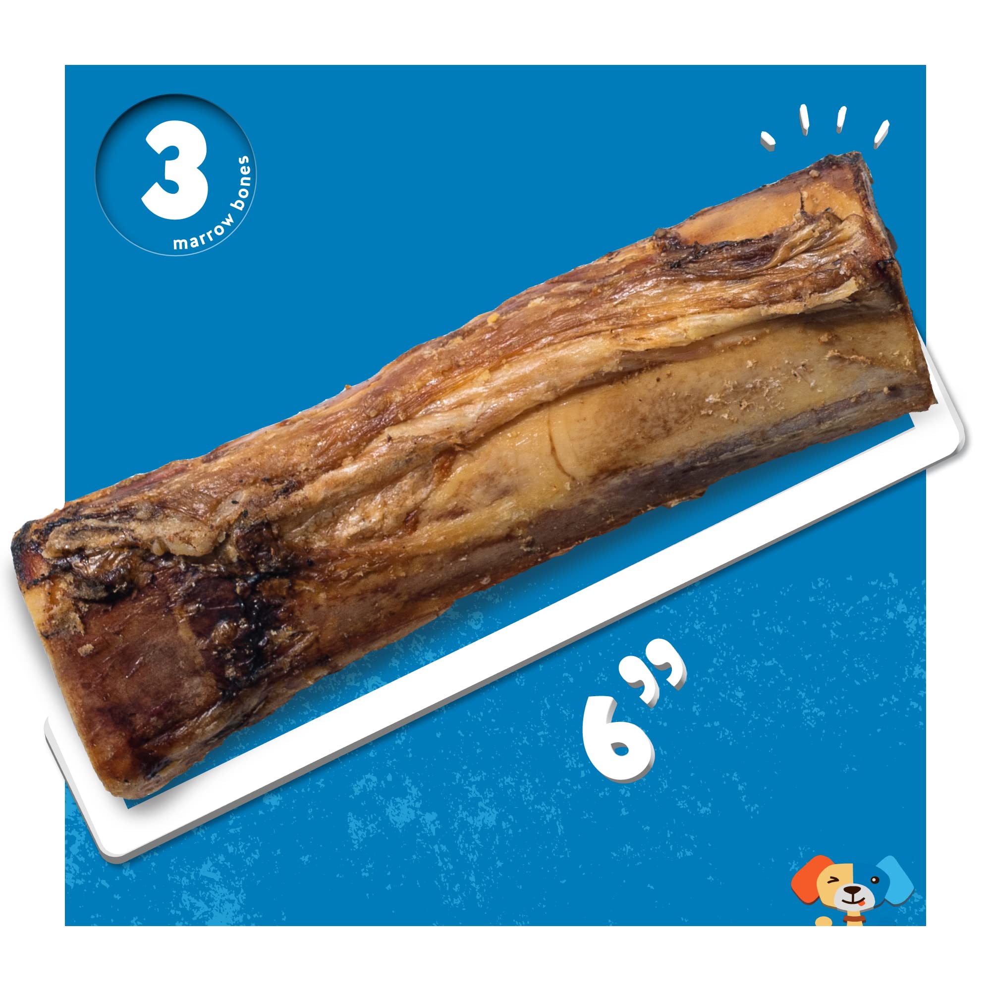 Jack&amp;Pup marrow bones 6-inch odor-free design avoids smells during use