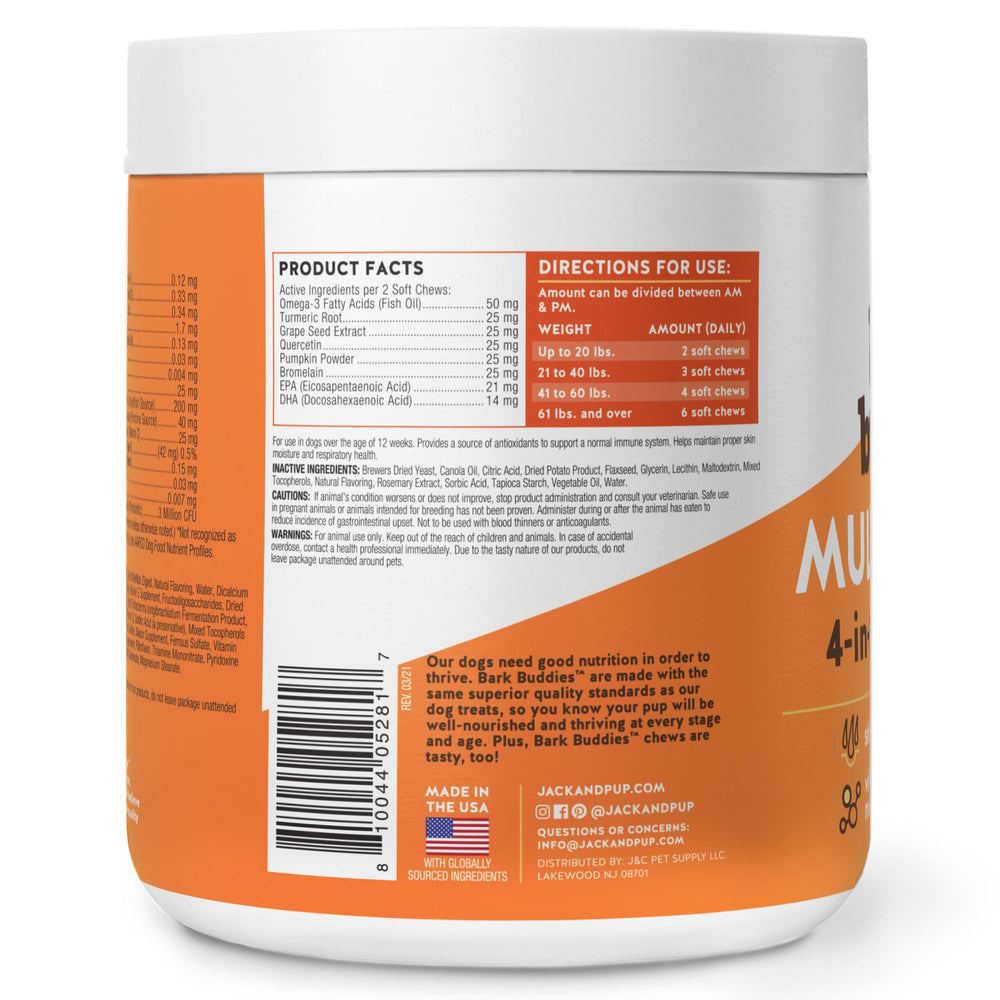 Jack&Pup Multi-Buddy packaging highlights immune and digestive benefits for dogs