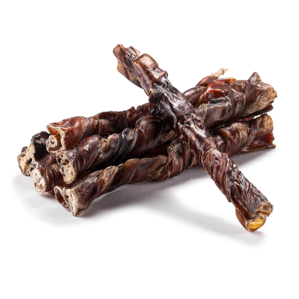 Jack&Pup odor-free bully sticks closeup highlighting natural beef flavor