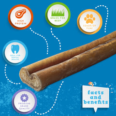 Jack&Pup odor-free bully sticks close-up highlighting odor reduction