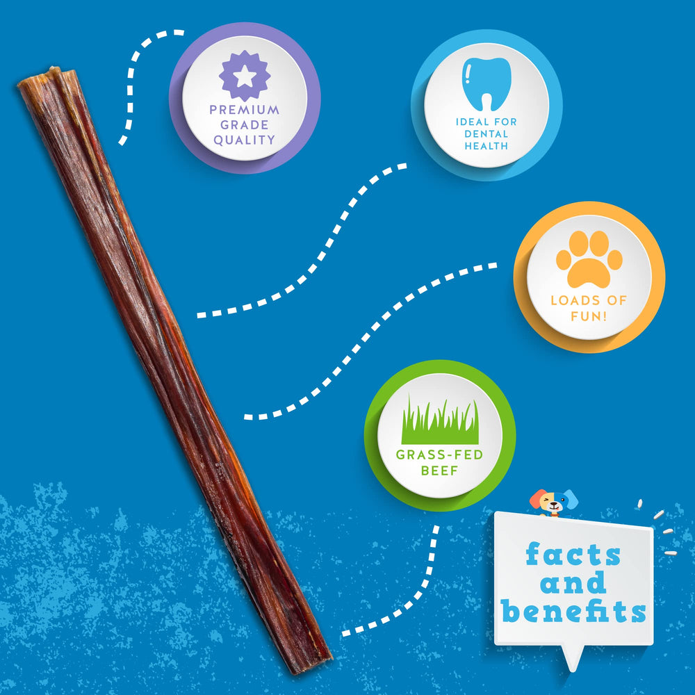 Jack&Pup odor-free rawhide-free bully stick shown for small breeds.