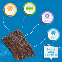 Jack&Pup Premium Dog Chews image highlights all-natural, single-ingredient quality.