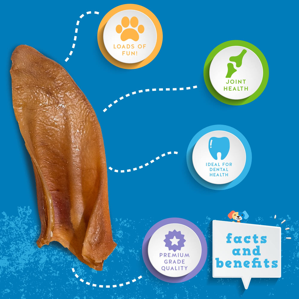 Jack&Pup Half Pig Ear—natural chondroitin source for joint-friendly chewing.
