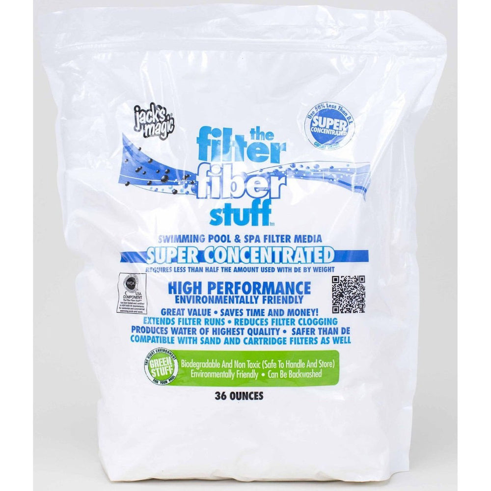 Jack's Magic The Filter Fiber Stuff packaging supports safe storage and handling of eco-friendly filtration media.