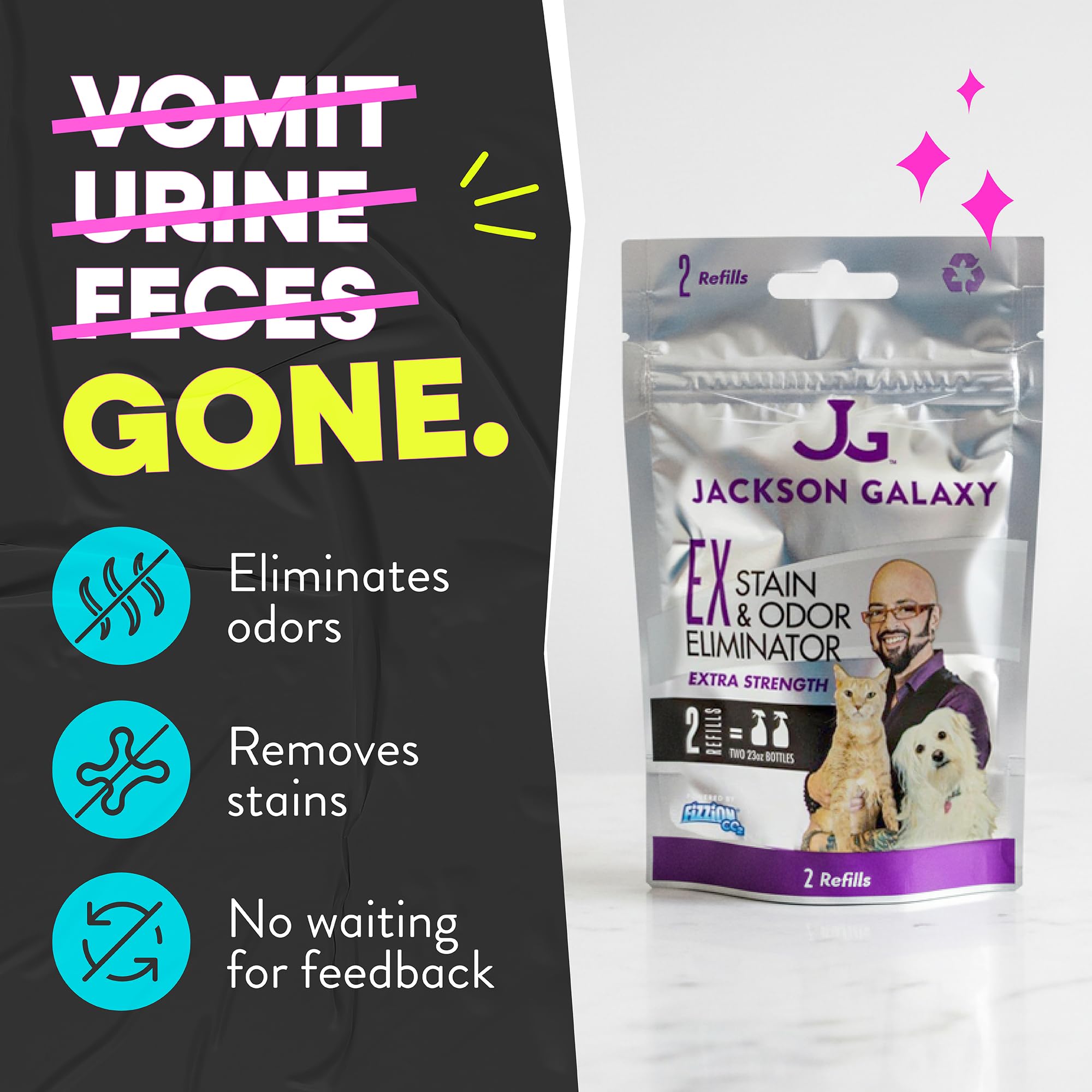 Fast-acting cleaner minimizes mess time and effort.