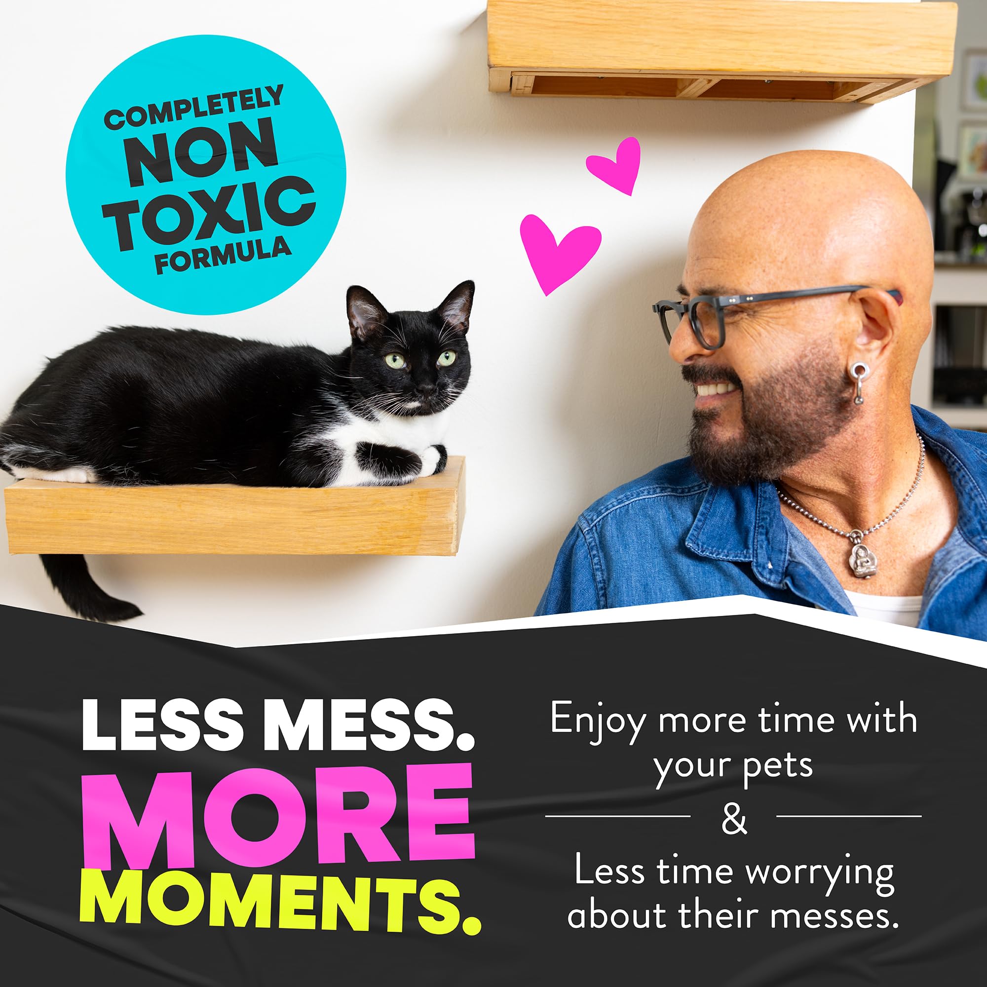 Non-toxic formula highlighted for safe use around pets.
