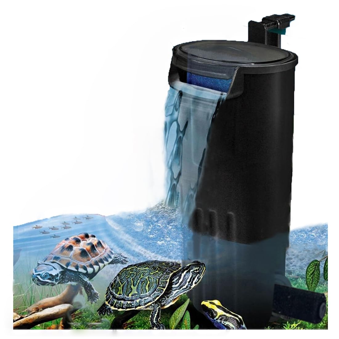 JackSuper internal filter installation for easy setup in 3-20 gallon tanks.