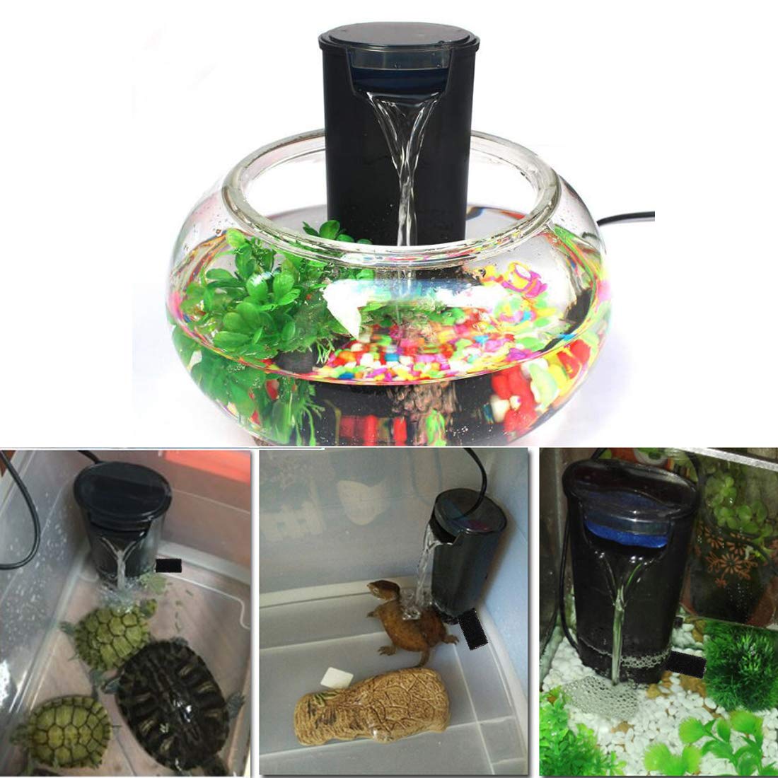 JackSuper internal filter water-flow demonstrates gentle circulation for small aquariums.