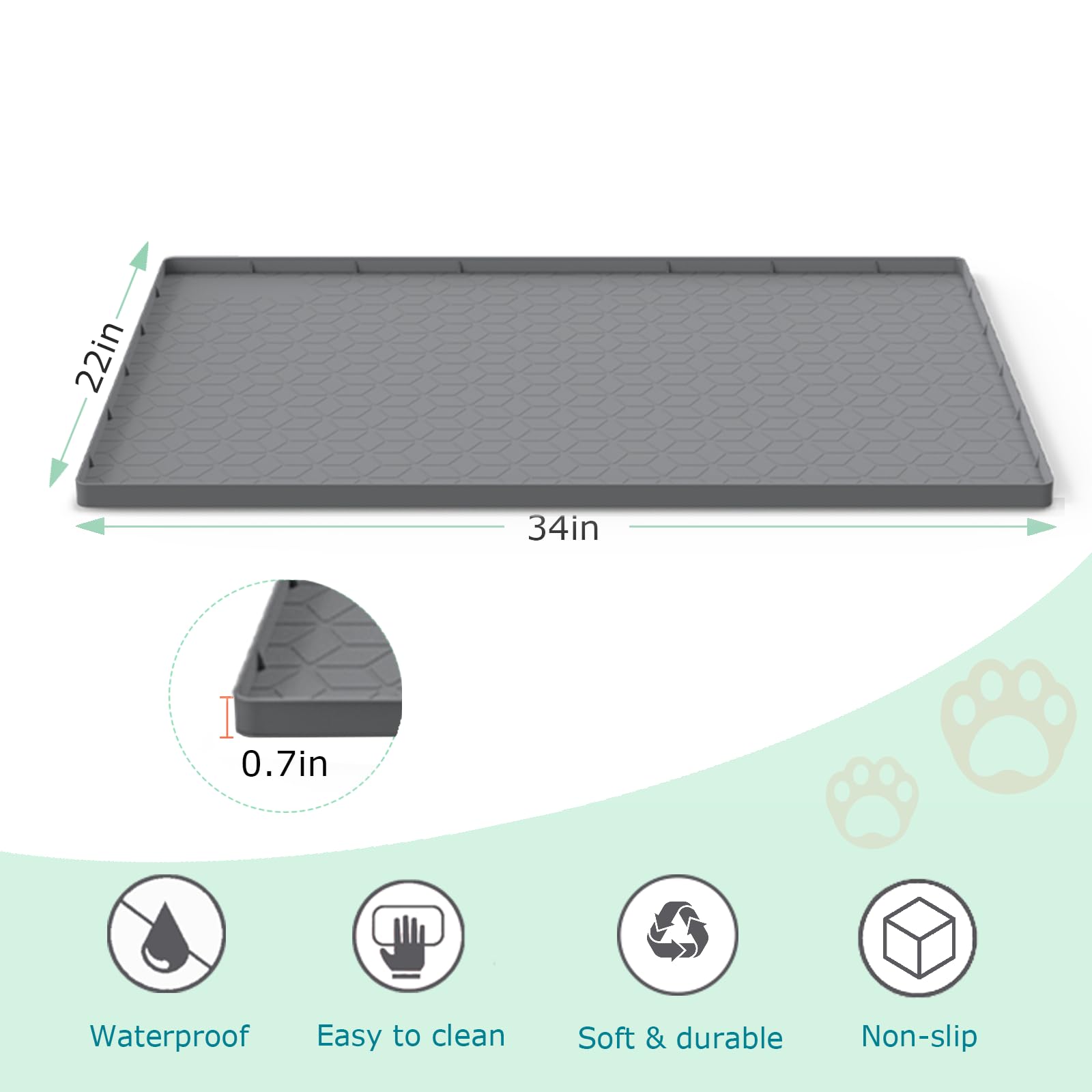 Jacooxi cat litter mat features non-slip design for steady placement.