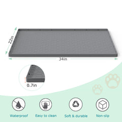 Jacooxi cat litter mat features non-slip design for steady placement.