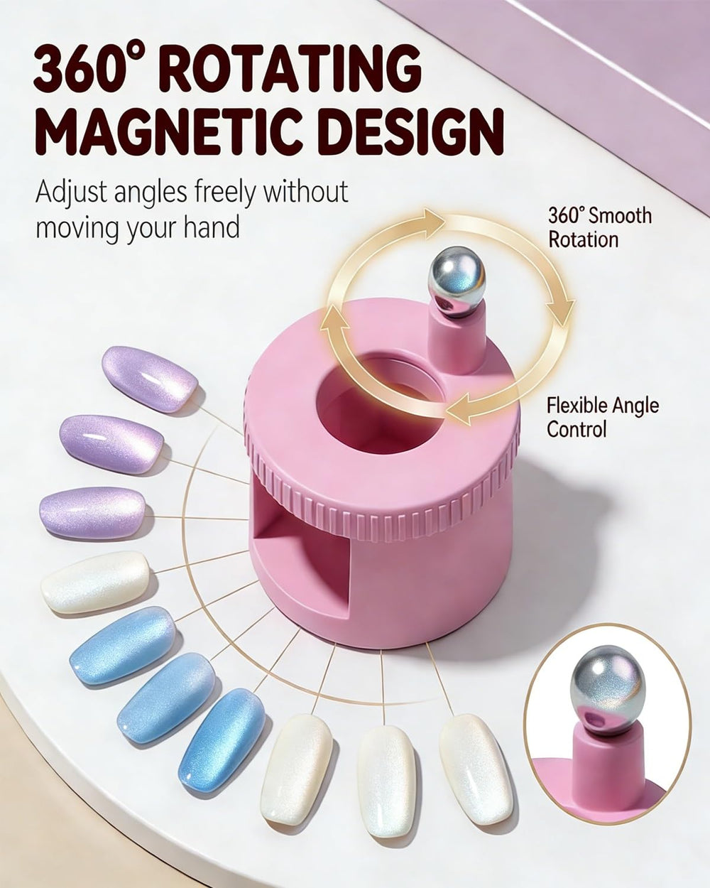 Jacvxn cat eye magnet rotating angle control for consistent cat eye lines