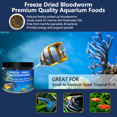 JADINGSFARM feeding close-up illustrating easy-to-use portions for Bettas and Goldfish