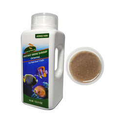 JADINGSFARM Brine Shrimp Food bottle showing high-protein liquid diet for tropical fish