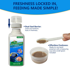 Close-up of ingredients in JADINGSFARM Brine Shrimp Food highlighting color enhancers