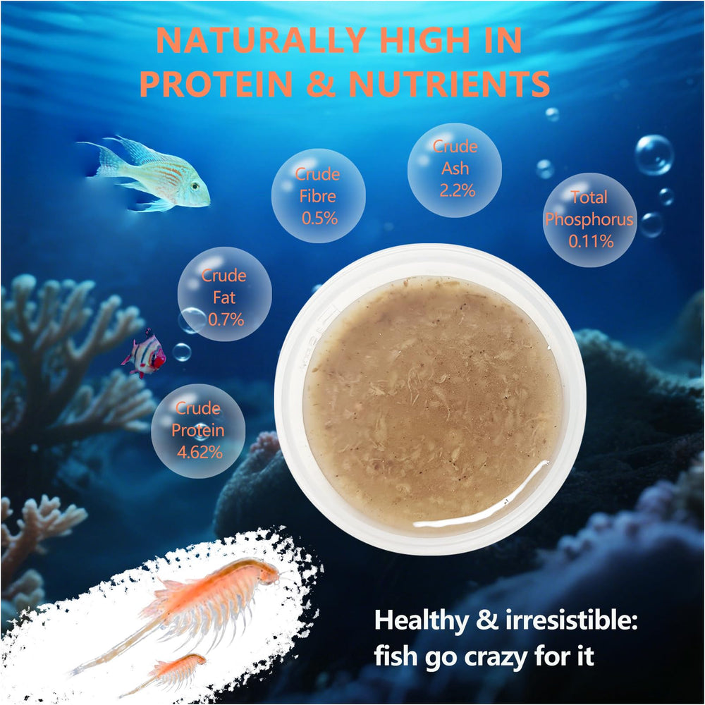 JADINGSFARM Brine Shrimp Food being poured for easy feeding
