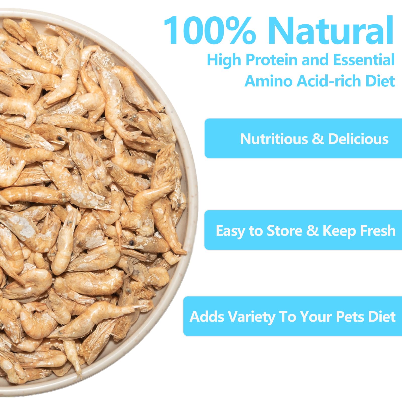 JADINGSFARM river shrimp nutrition close-up emphasizing protein and pure ingredients