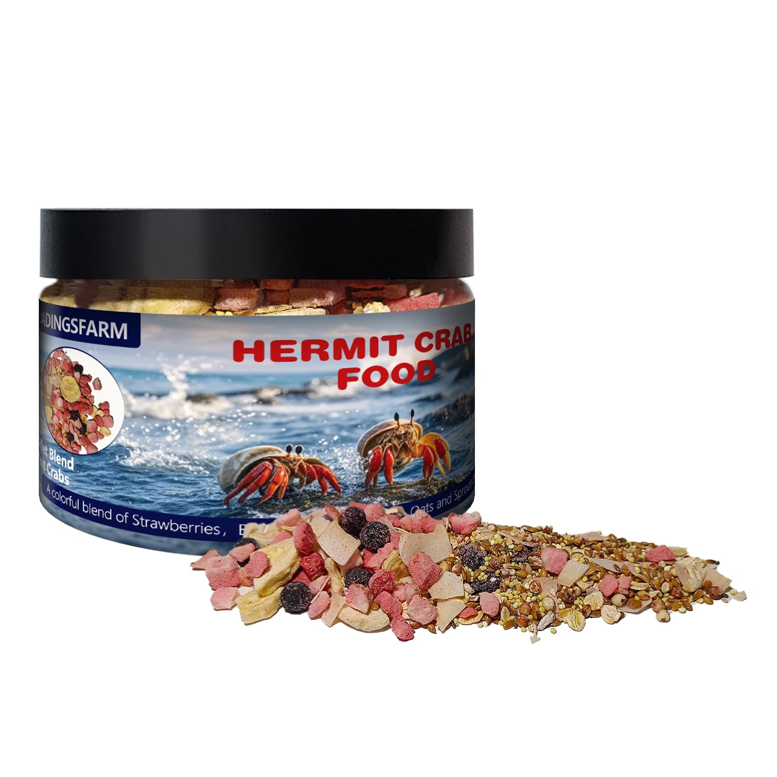 JADINGSFARM Fruity Buffet Blend hermit crab food jar for healthy growth