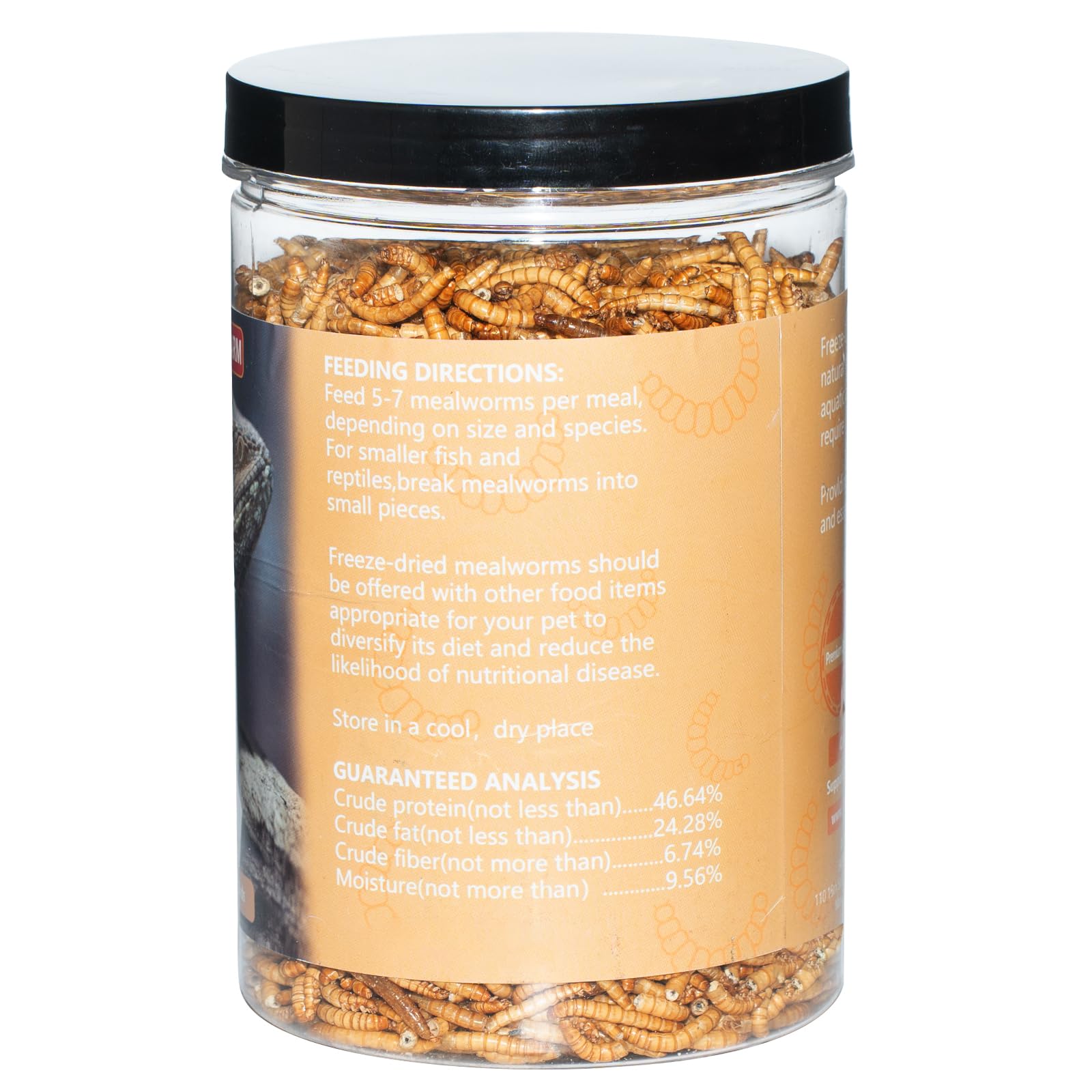 JADINGSFARM mealworms in terrarium as a reptile snack option.