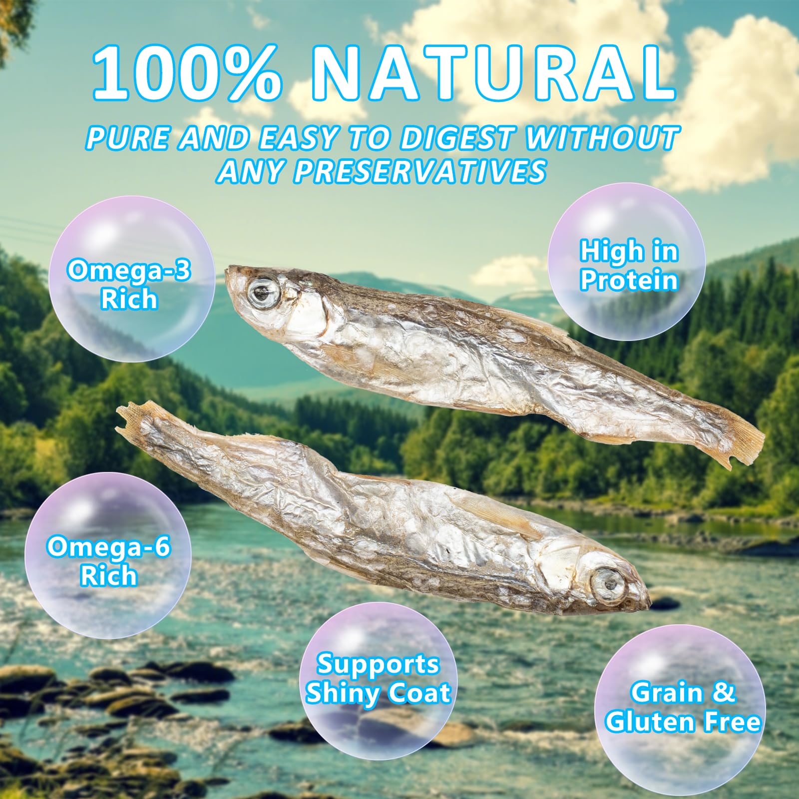 JADINGSFARM Minnows ideal for dogs and cats as tasty grain-free treats.