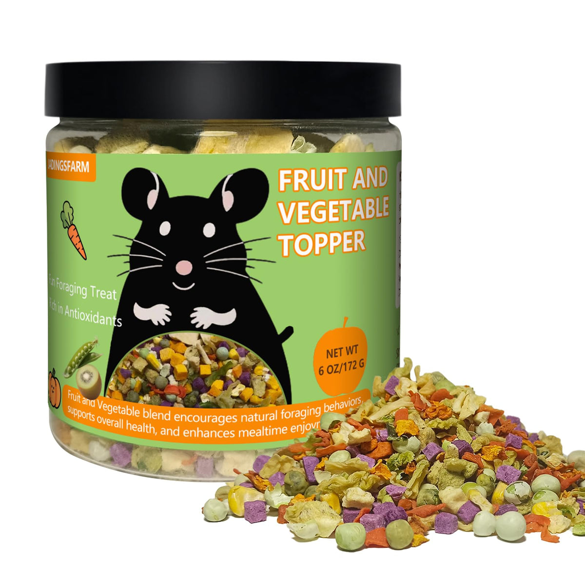 JADINGSFARM Natural Hamster Food packaging showing moisture-proof seal for freshness.