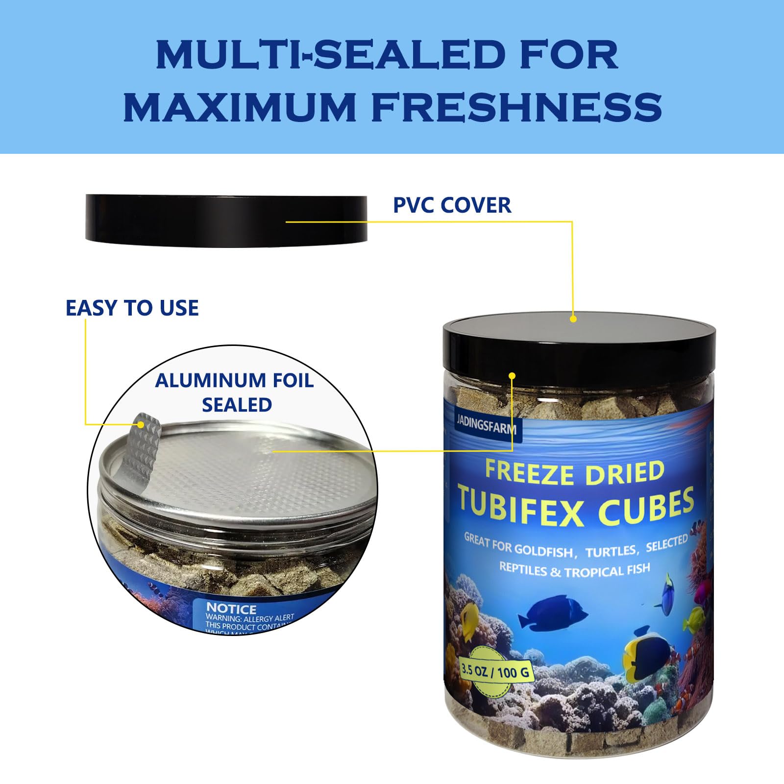 JADINGSFARM Natural formula with no additives highlighted on packaging